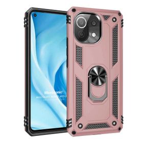Microsonic Xiaomi Mi 11 Lite Military Ring Holder Rose Gold Kılıf