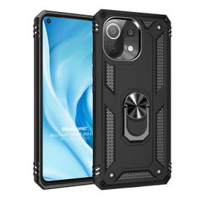 Microsonic Xiaomi Mi 11 Lite Military Ring Holder Siyah Kılıf