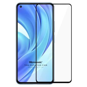 Microsonic Xiaomi Mi 11 Lite Tam Kaplayan Temperli Siyah Cam Ekran Koruyucu