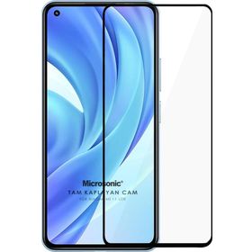 Microsonic Xiaomi Mi 11 Lite Tam Kaplayan Temperli Siyah Cam Ekran Koruyucu