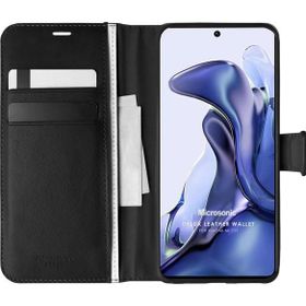 Microsonic Xiaomi Mi 11T Delux Leather Wallet Siyah Kılıf