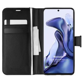 Microsonic Xiaomi Mi 11T Delux Leather Wallet Siyah Kılıf