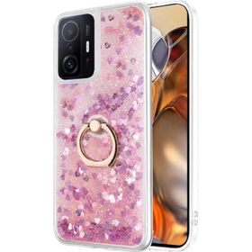 Microsonic Xiaomi Mi 11T Glitter Liquid Holder Pembe Kılıf