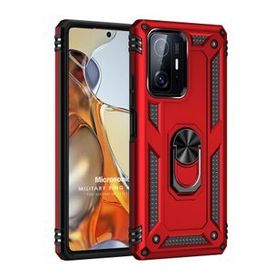 Microsonic Xiaomi Mi 11T Military Ring Holder Kırmızı Kılıf