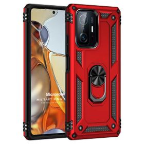 Microsonic Xiaomi Mi 11T Military Ring Holder Kırmızı Kılıf