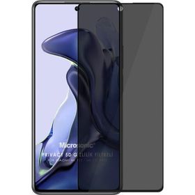 Microsonic Xiaomi Mi 11T Privacy 5D Gizlilik Filtreli Siyah Cam Ekran Koruyucu
