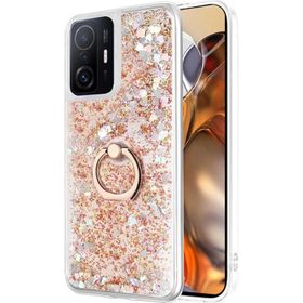 Microsonic Xiaomi Mi 11T Pro Glitter Liquid Holder Gold Kılıf