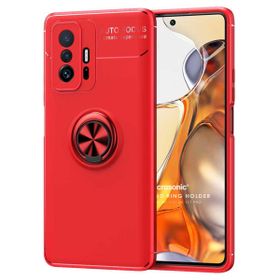 Microsonic Xiaomi Mi 11T Pro Kickstand Ring Holder Kırmızı Kılıf