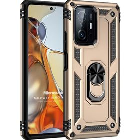 Microsonic Xiaomi Mi 11T Pro Military Ring Holder Gold Kılıf