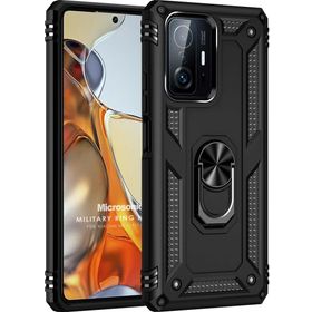 Microsonic Xiaomi Mi 11T Pro Military Ring Holder Siyah Kılıf