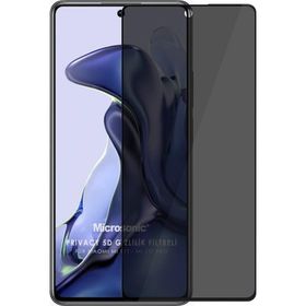 Microsonic Xiaomi Mi 11T Pro Privacy 5D Gizlilik Filtreli Siyah Cam Ekran Koruyucu