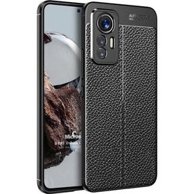 Microsonic Xiaomi Mi 12 Lite Deri Dokulu Silikon Siyah Kılıf