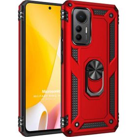 Microsonic Xiaomi Mi 12 Lite Military Ring Holder Kırmızı Kılıf