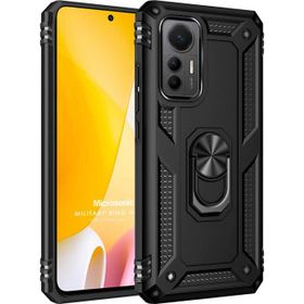 Microsonic Xiaomi Mi 12 Lite Military Ring Holder Siyah Kılıf