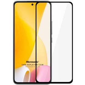 Microsonic Xiaomi Mi 12 Lite Tam Kaplayan Temperli Siyah Cam Ekran Koruyucu