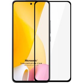 Microsonic Xiaomi Mi 12 Lite Tam Kaplayan Temperli Siyah Cam Ekran Koruyucu