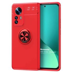 Microsonic Xiaomi Mi 12 Pro Kickstand Ring Holder Kırmızı Kılıf