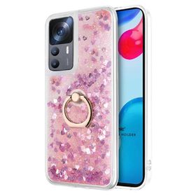 Microsonic Xiaomi Mi 12T Glitter Liquid Holder Pembe Kılıf