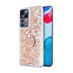 Microsonic Xiaomi Mi 12T Pro Glitter Liquid Holder Gold Kılıf
