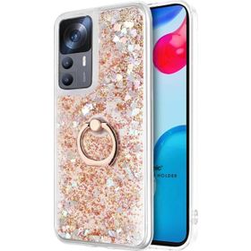 Microsonic Xiaomi Mi 12T Pro Glitter Liquid Holder Gold Kılıf