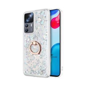 Microsonic Xiaomi Mi 12T Pro Glitter Liquid Holder Gümüş Kılıf