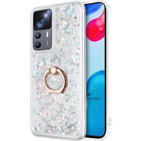 Microsonic Xiaomi Mi 12T Pro Glitter Liquid Holder Gümüş Kılıf