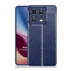 Microsonic Xiaomi Mi 13 Deri Dokulu Silikon Lacivert Kılıf