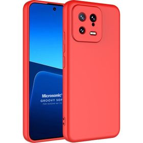 Microsonic Xiaomi Mi 13 Groovy Soft Kırmızı Kılıf