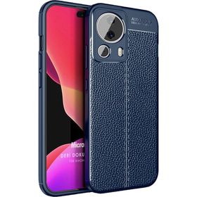Microsonic Xiaomi Mi 13 Lite Deri Dokulu Silikon Lacivert Kılıf
