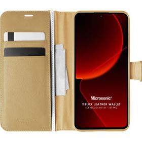 Microsonic Xiaomi Mi 13T Pro Delux Leather Wallet Gold Kılıf