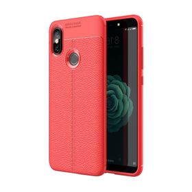 Microsonic Xiaomi Mi 8 Deri Dokulu Silikon Kırmızı Kılıf
