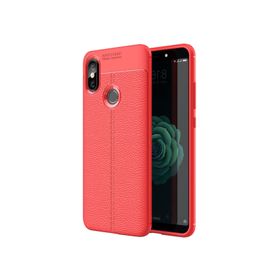 Microsonic Xiaomi Mi 8 Deri Dokulu Silikon Kırmızı Kılıf