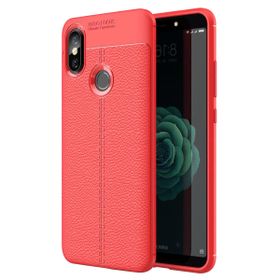 Microsonic Xiaomi Mi 8 Deri Dokulu Silikon Kırmızı Kılıf