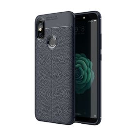 Microsonic Xiaomi Mi 8 Deri Dokulu Silikon Lacivert Kılıf