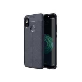 Microsonic Xiaomi Mi 8 Deri Dokulu Silikon Lacivert Kılıf