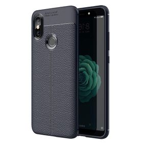 Microsonic Xiaomi Mi 8 Deri Dokulu Silikon Lacivert Kılıf