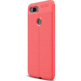 Microsonic Xiaomi Mi 8 Lite Deri Dokulu Silikon Kırmızı Kılıf