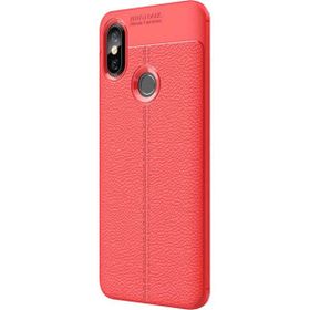 Microsonic Xiaomi Mi 8 Se Deri Dokulu Silikon Kırmızı Kılıf