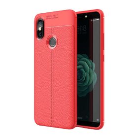 Microsonic Xiaomi Mi 8 Se Deri Dokulu Silikon Kırmızı Kılıf