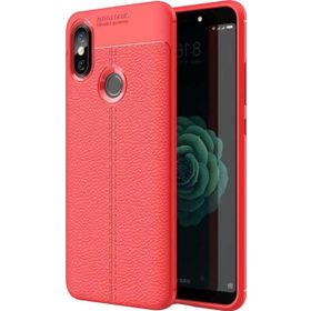 Microsonic Xiaomi Mi 8 Se Deri Dokulu Silikon Kırmızı Kılıf