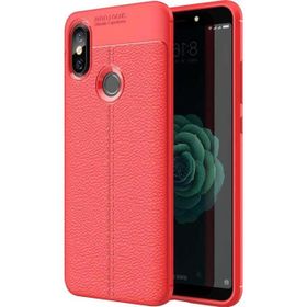 Microsonic Xiaomi Mi 8 Se Deri Dokulu Silikon Kırmızı Kılıf