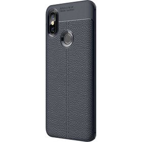 Microsonic Xiaomi Mi 8 Se Deri Dokulu Silikon Lacivert Kılıf