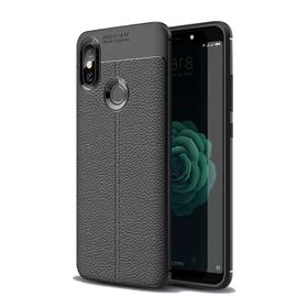 Microsonic Xiaomi Mi 8 Se Deri Dokulu Silikon Lacivert Kılıf