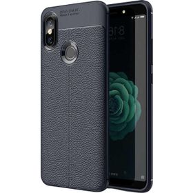 Microsonic Xiaomi Mi 8 Se Deri Dokulu Silikon Lacivert Kılıf