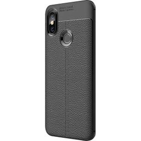 Microsonic Xiaomi Mi 8 Se Deri Dokulu Silikon Siyah Kılıf