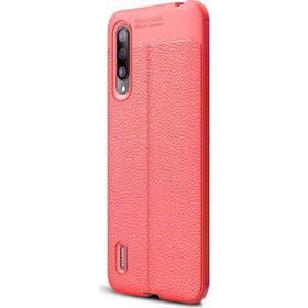 Microsonic Xiaomi Mi 9 Deri Dokulu Kırmızı Silikon Kılıf