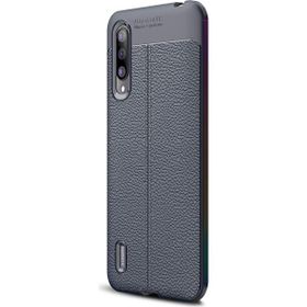 Microsonic Xiaomi Mi 9 Deri Dokulu Lacivert Silikon Kılıf