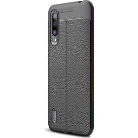 Microsonic Xiaomi Mi 9 Deri Dokulu Siyah Silikon Kılıf