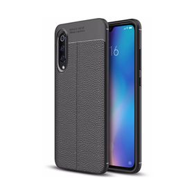Microsonic Xiaomi Mi 9 Deri Dokulu Siyah Silikon Kılıf