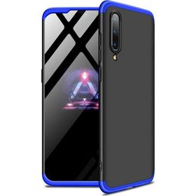 Microsonic Xiaomi Mi 9 Double Dip 360 Protective Siyah Mavi Kılıf